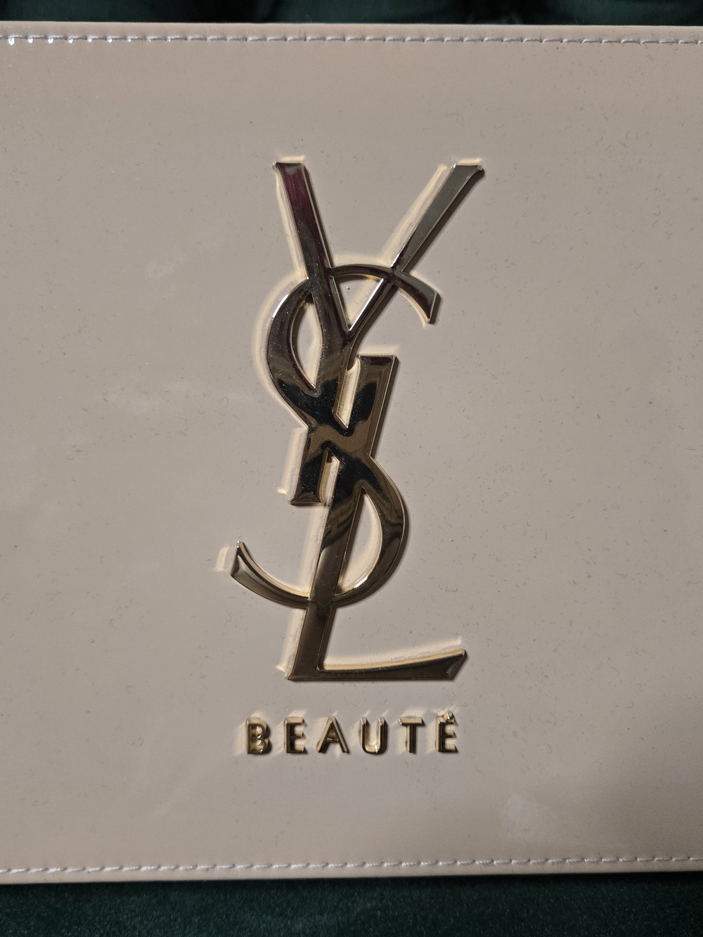 Yves Saint Laurent Beauté Logo Clutch in Pale Pink with Gold Hardware NEW!